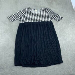Ulla Popken Womens Houndstooth & Black Maxi Dress Size 18/20